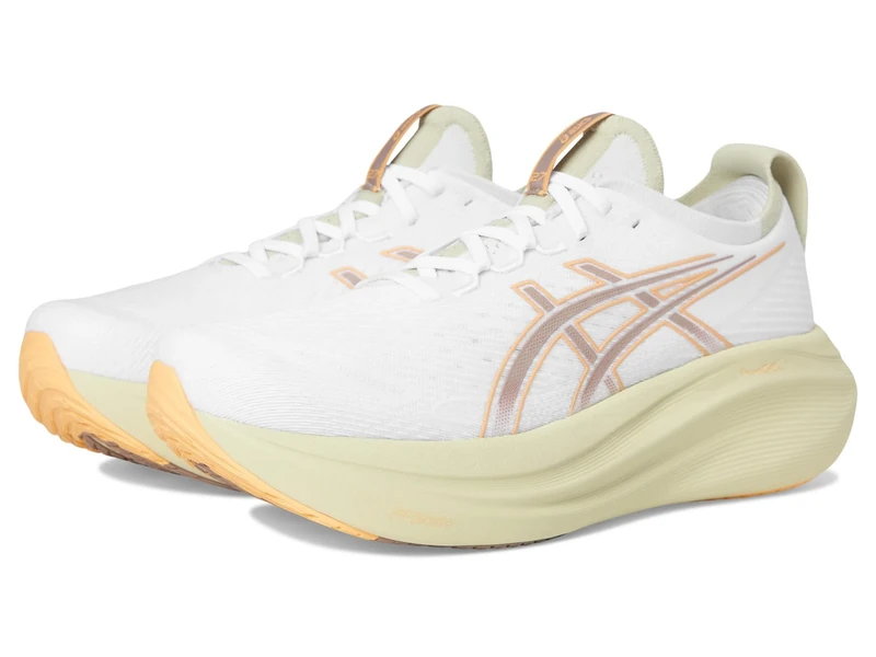 ASICS Men's Gel-Nimbus 27 Running Shoe, White/Fawn, 9.5 UK