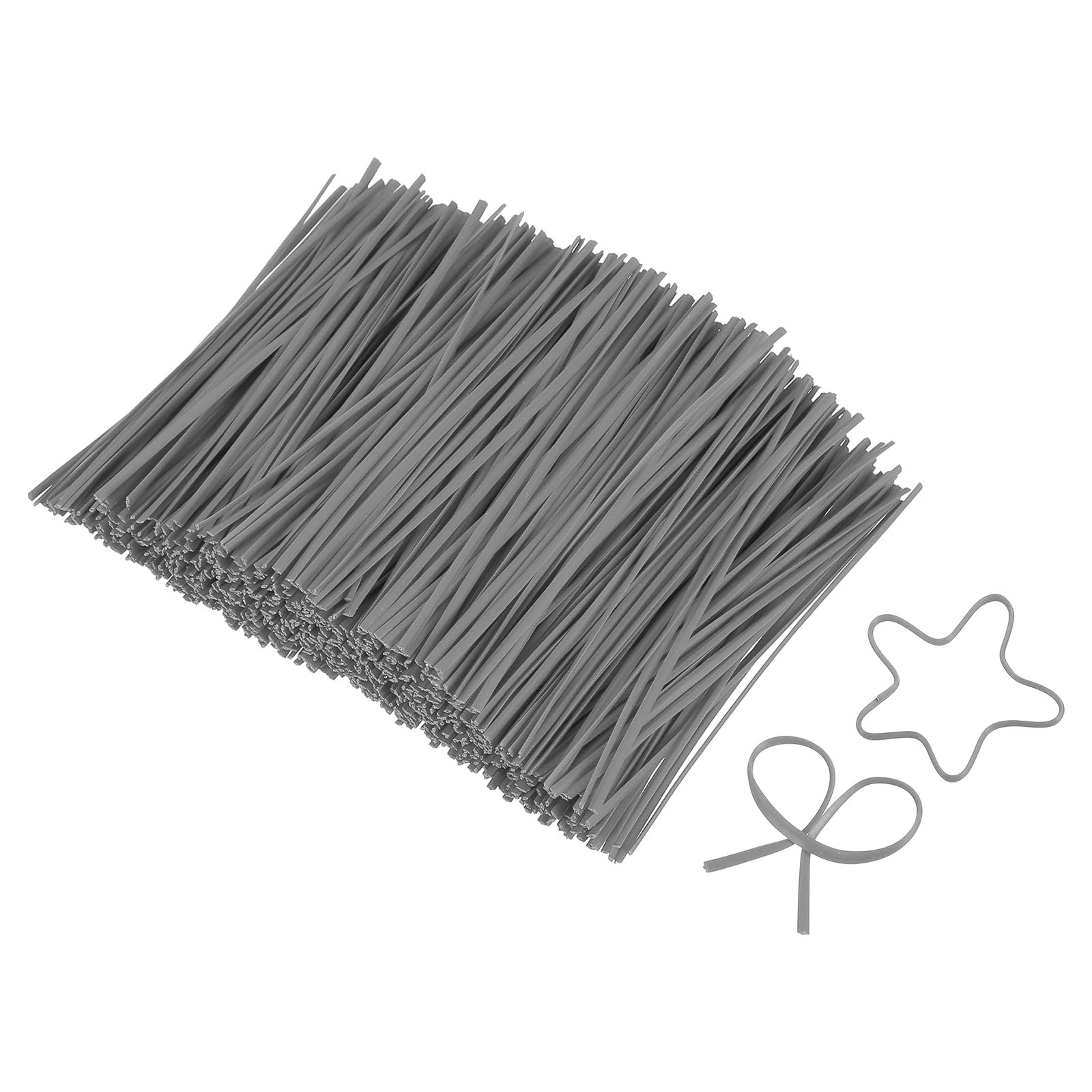 sourcing map 4 Inch Twist Ties, Metallic Twist Ties, Reusable Plastic Coated Twist Ties for Bakery, Candy Bags, Coffee Bags, Goodie Bags, 1200 Pack, Gray