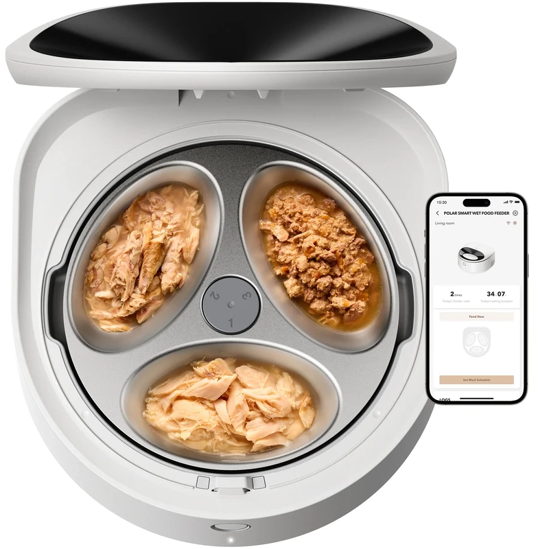 PETLIBRO Automatic Cat Feeder Wet Food with Stainless Steel Bowl, Refrigerated Auto Cat Feeder with Semiconductor Cooling, 3 Fresh Meals for 3 Days, App-Controlled Pet Food Dispenser, Easy to Clean