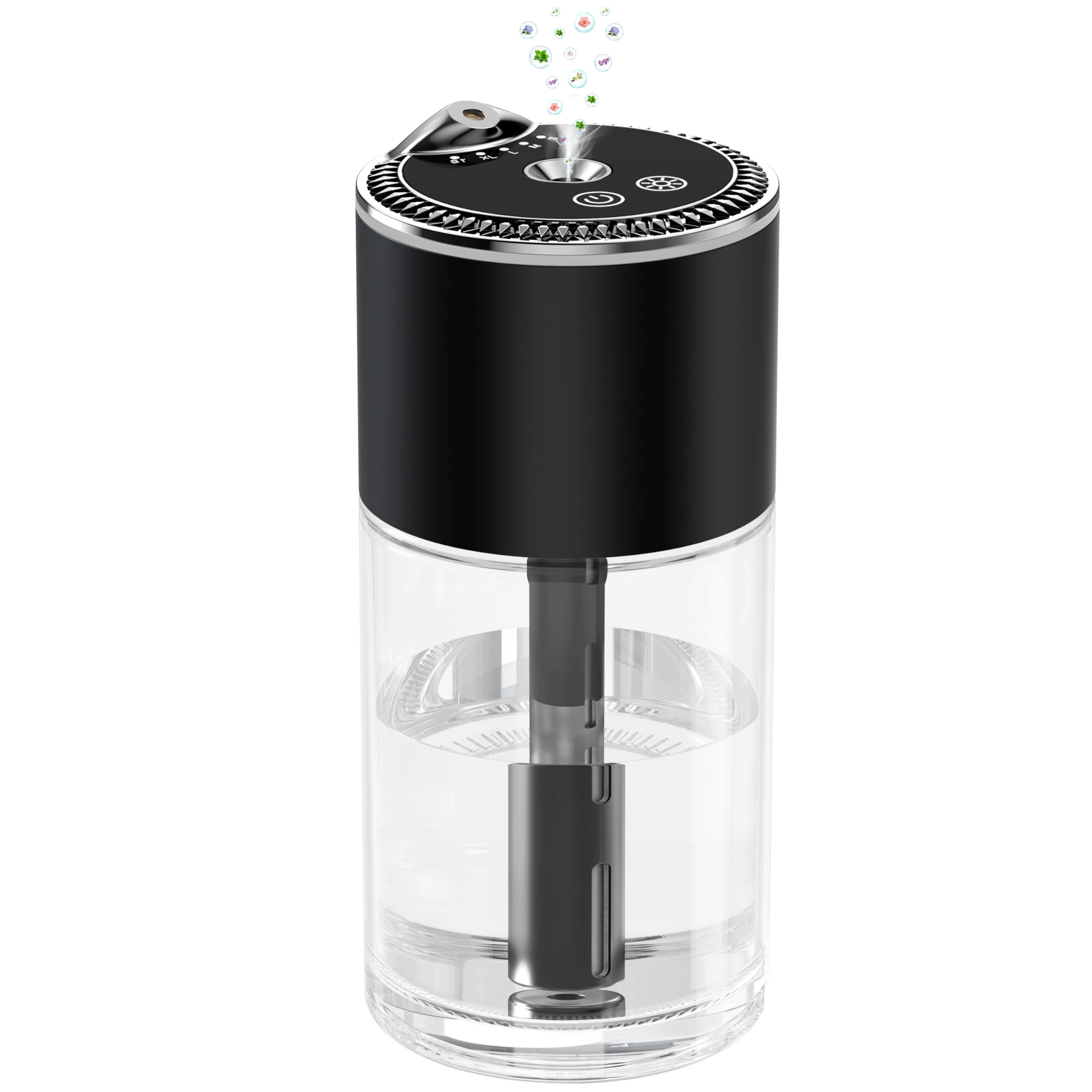 Essential Oil Diffuser, Car Air Fragrance Freshener, Aromatherapy Diffusers for Home Large Room, Bedroom, Car, Office, Desk with Starry Sky Light 250ml Capacity (Black)