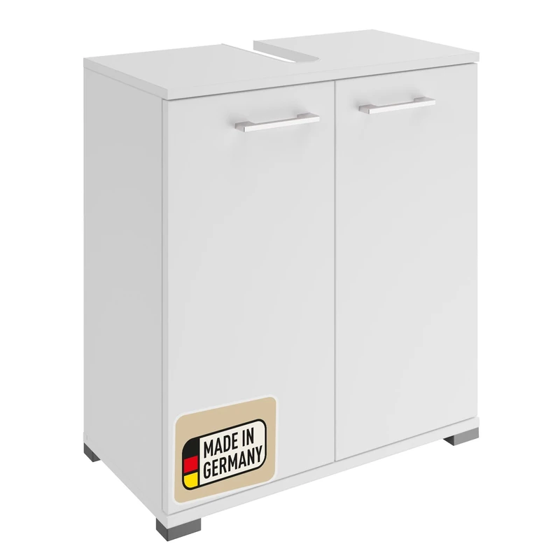 Probus Basic Bathroom Cabinet 60 cm - Modern Vanity Unit in White Design with Lots of Storage Space - Made in Germany, White