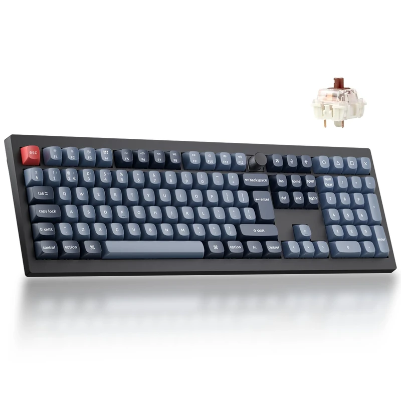 Keychron V6 Max Full-Size Wireless Custom Mechanical Keyboard - Gateron Brown Tactile Switch, QMK Programmable, 2.4 GHz/Bluetooth Connectivity (UK Layout) Compatible with Mac Windows Linux - Black