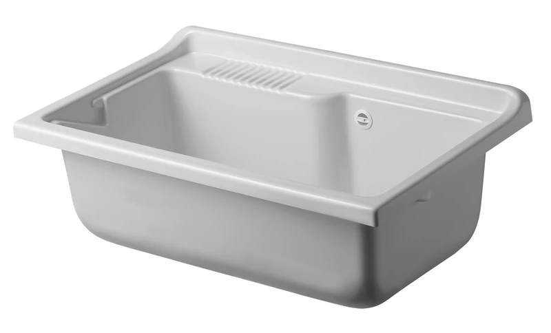 Negrari PP Resin Base for Washbasin, Moisture Resistant, Acid Resistant for Common Use, Drain Kit Included, Indoor and Outdoor, W80 x D50 x H30 cm, White