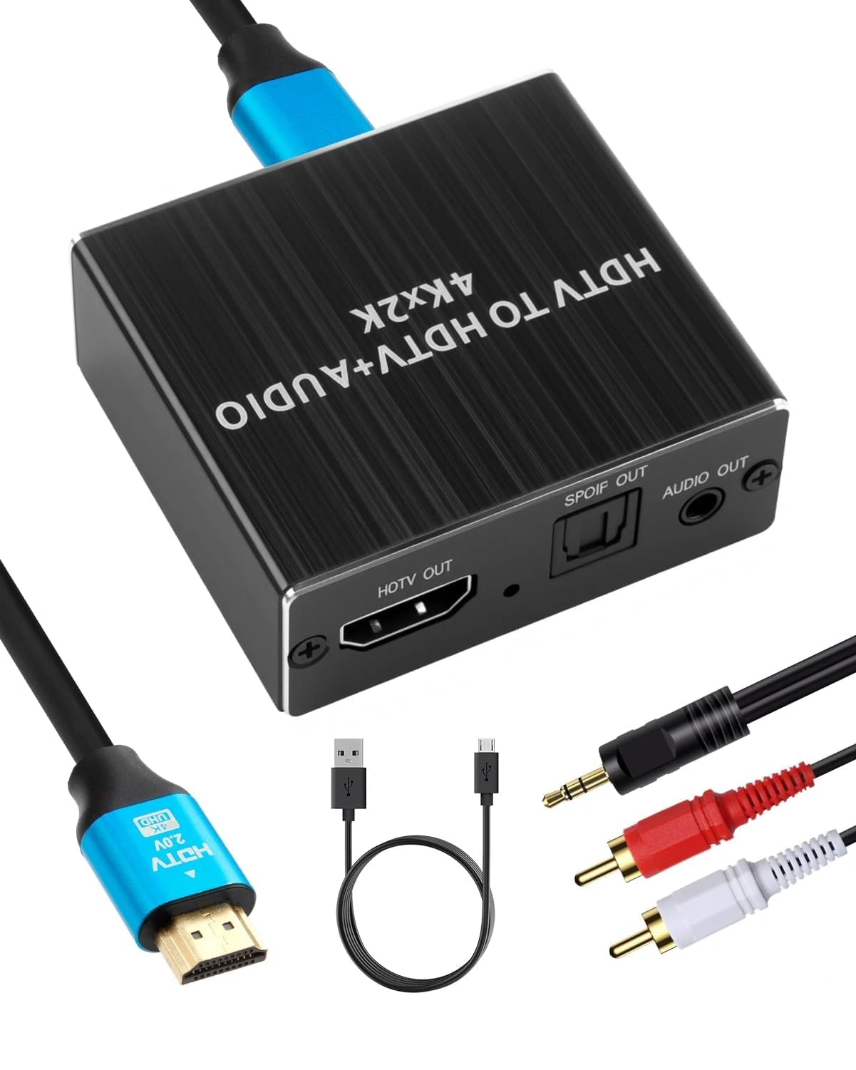 HDMI Audio Extractor 4K x 2K@30Hz Audio Splitter HDMI to Optical SPDIF Toslink + 3.5mm AUX Stereo Splitter Support DTS-HD/Dolby AC3 Compatible for PS5/PS4/PS3/Blu-ray/HDTV