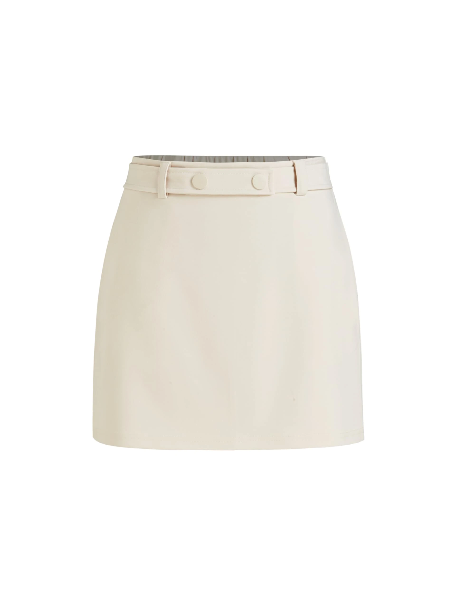 Cider Mini Skirt High Waist Zip Up Split Bodycon Fitted Party A Line Skirt, Beige, M