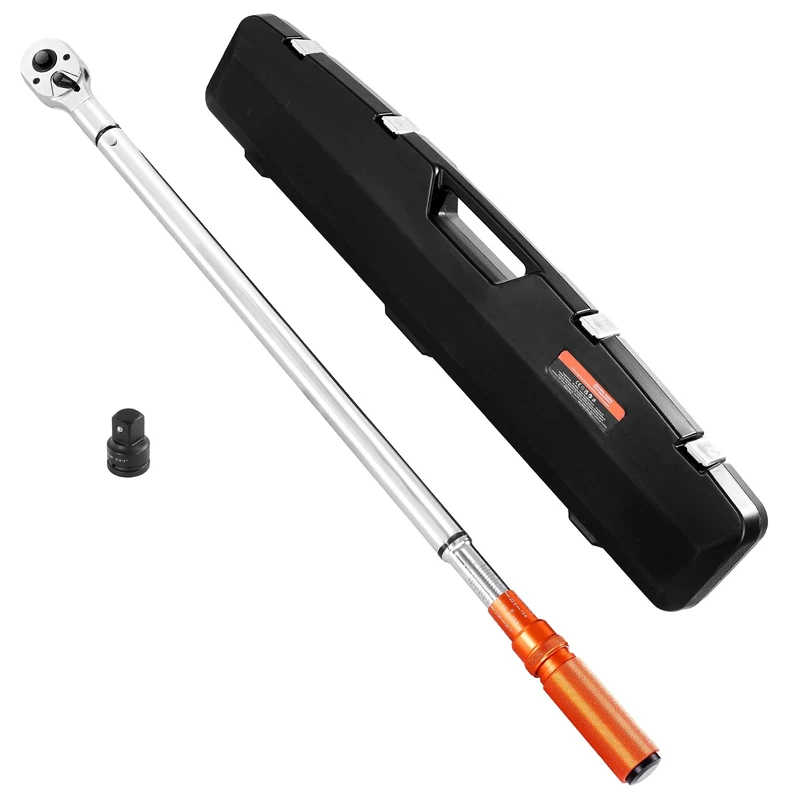 VEVOR Click Torque Wrench, 3/4 Inch Drive, 100-600 lbf-ft / 136-814N.m, Dual-Direction Torque Wrench Set with Dual Range Scales, 48-Tooth, ±3% High Precision, Alloy Steel, for Automobile Repair