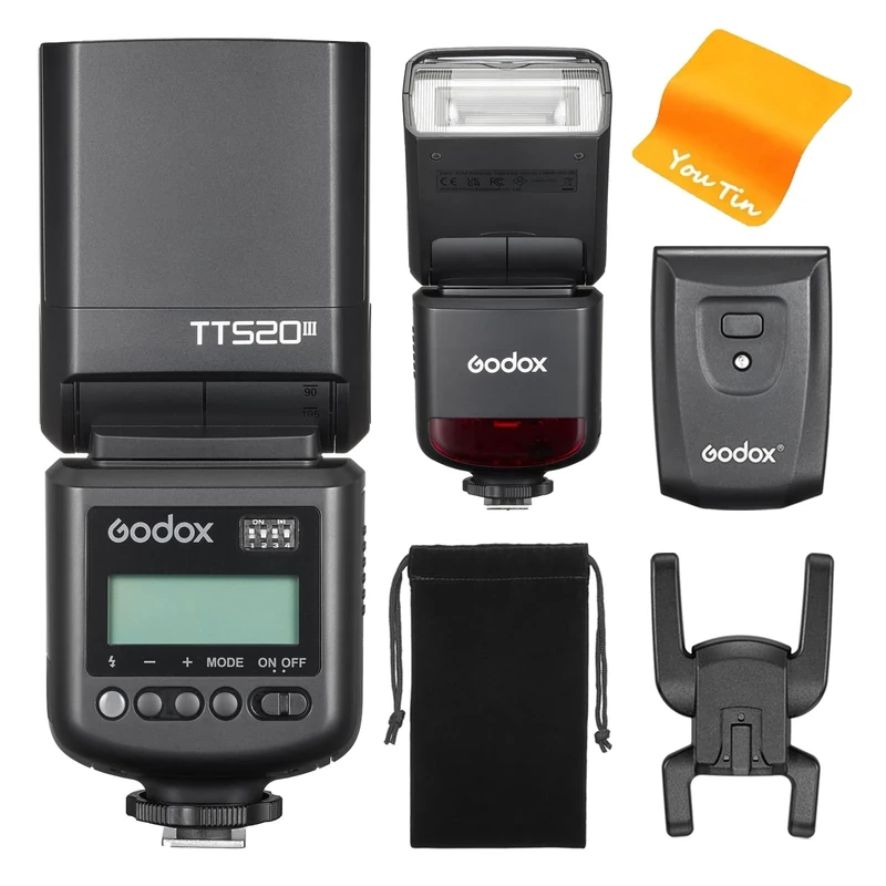 GODOX TT520III Camera Flash Speedlite, 433MHz Wireless Flash GN33 S1/S2 Optical Control, Single Contact Hot Shoe Design, Powered by Battery, Compatible for Canon Sony Nikon Fuji Panasonic Olympus