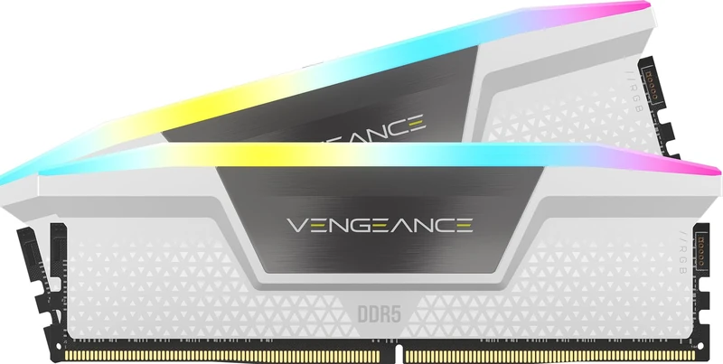 CORSAIR VENGEANCE RGB DDR5 RAM 32GB (2x16GB) 6400MHz CL36-48-48-104 1.35V AMD EXPO Intel XMP 3.0 Desktop Computer Memory – White (CMH32GX5M2B6400Z36W)