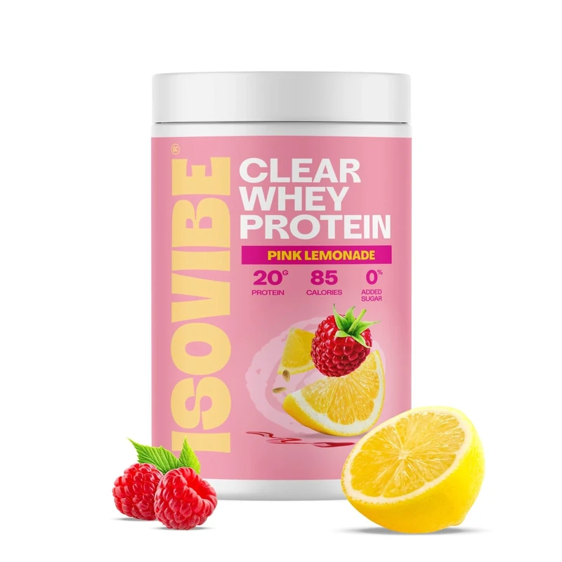 Isovibe Clear Whey Protein Powder Pink Lemonade (20 Servings) Refreshing Protein Water | Zero Added Sugar | High Protein 20g Per Serving - Image 1