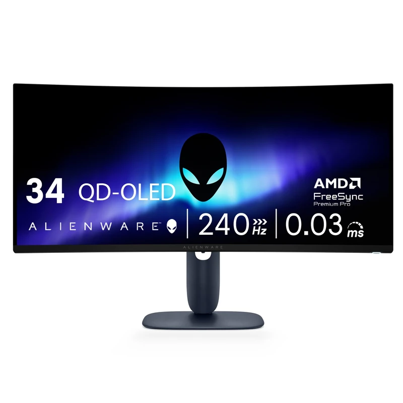 Alienware 34 240Hz QD-OLED Curved Gaming Monitor - AW3425DW - 34.2" WQHD (3440 x 1440) 240Hz 0.03ms, 1800R Curve, AMD FreeSync Premium Pro, VESA AdaptiveSync, VESA DisplayHDR TrueBlack 400