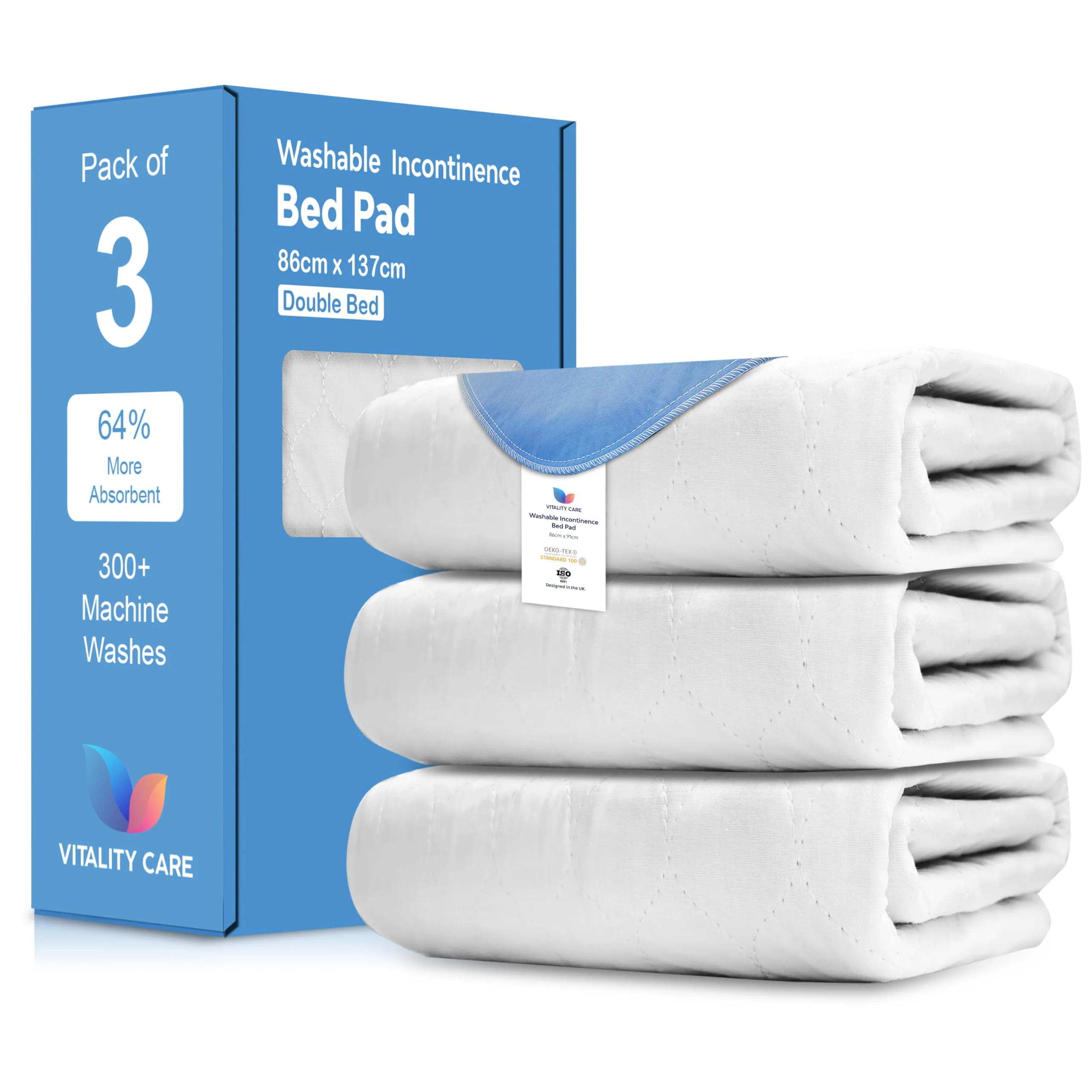 Washable Incontinence Bed Pads, Waterproof Mattress Protector, Water Absorbent Pads, Washable Bed Mats For Incontinence Adults Kids, Elderly, Waterproof Bed Pads 86x137cm