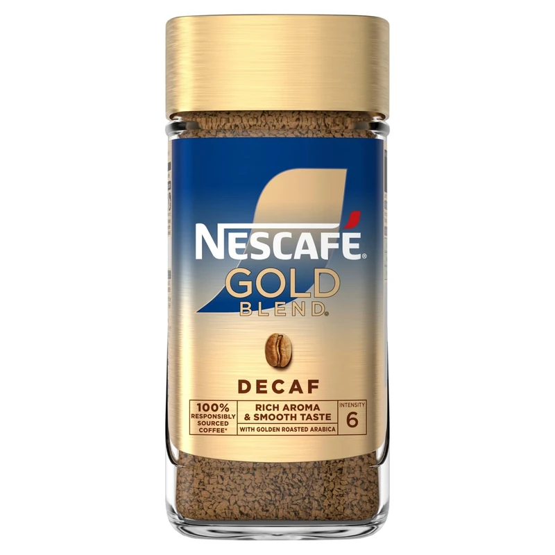 NESCAFÉ Gold Blend Decaf Premium Instant Coffee, Rich Aroma and Smooth Taste Gold Blend Decaf Coffee, 190g (Pack of 1)