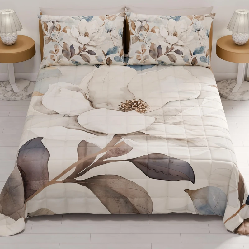 PETTI Artigiani Italiani - Summer Single Bedspread 170 x 260 cm 100 g/m² Double Face, Spring Single Quilt, Lightweight Quilt, Floral 16, 100% Made in Italy