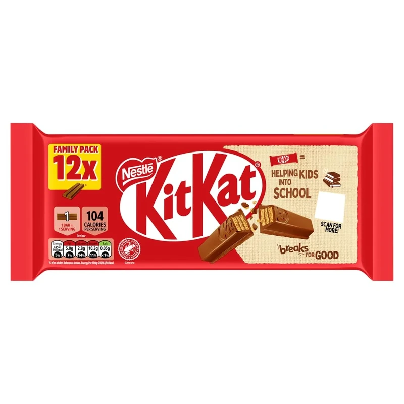 KitKat 2Finger Milk Chocolate Biscuit Bar 12pack, 12 x 20.7g