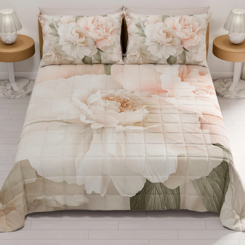 PETTI Artigiani Italiani - Summer Single Bedspread 170 x 260 cm 100 g/m² Double Face, Spring Single Bed Quilt, Lightweight Quilt, Floral 40, 100% Made in Italy