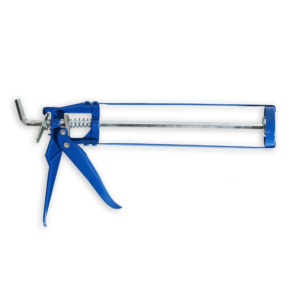 JD Brands Extra Strong Caulking Gun – Heavy Duty Skeleton Applicator for Sealants, Adhesives, Silicones – Professional High Viscosity Cartridge Gun – Blue – Fits 310ml Tubes