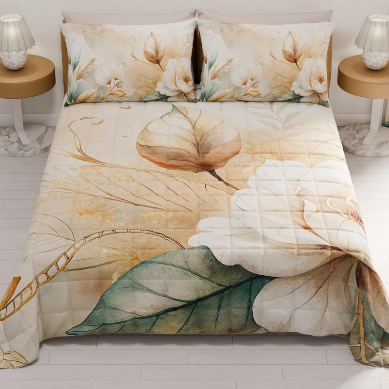 PETTI Artigiani Italiani - Summer Double Bedspread 260 x 270 cm 100 g/m² Double Face, Spring Quilt, Lightweight Quilt, Floral 154, 100% Made in Italy - Image 1