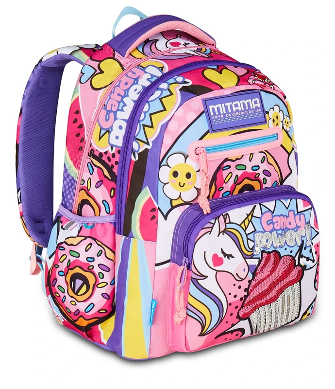 SJ Seven Mitama New Plus DAISYPOP Backpack, Pink, Elementary School Backpack, 30 L, Super Capacity, Ergonomic, Robust, for Girls, pink, Taglia unica, Casual
