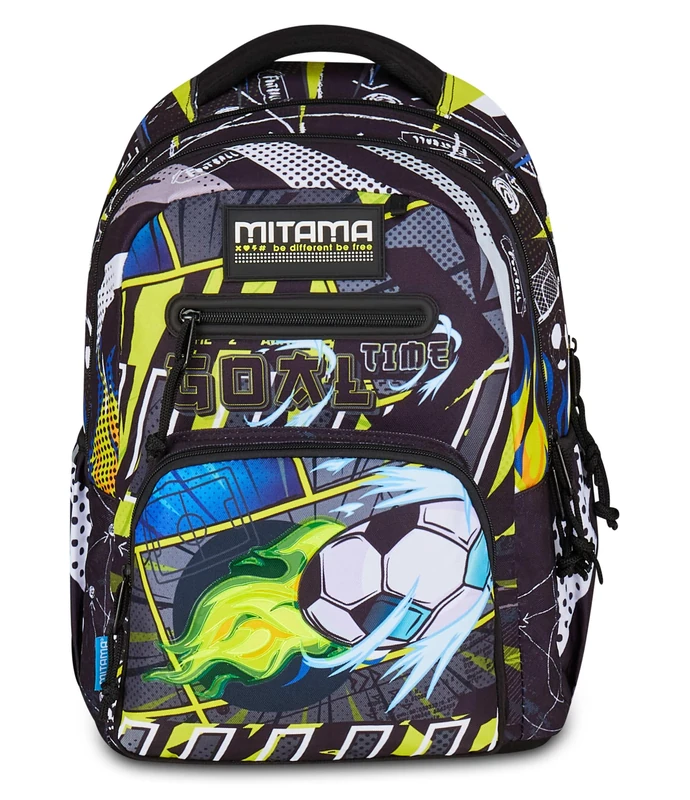 SJ Seven Mitama New Plus MANGABALL Backpack, Black, Elementary School Backpack, 30 L, Super Capacity, Ergonomic, Robust, for Children, Black, Taglia unica, Casual