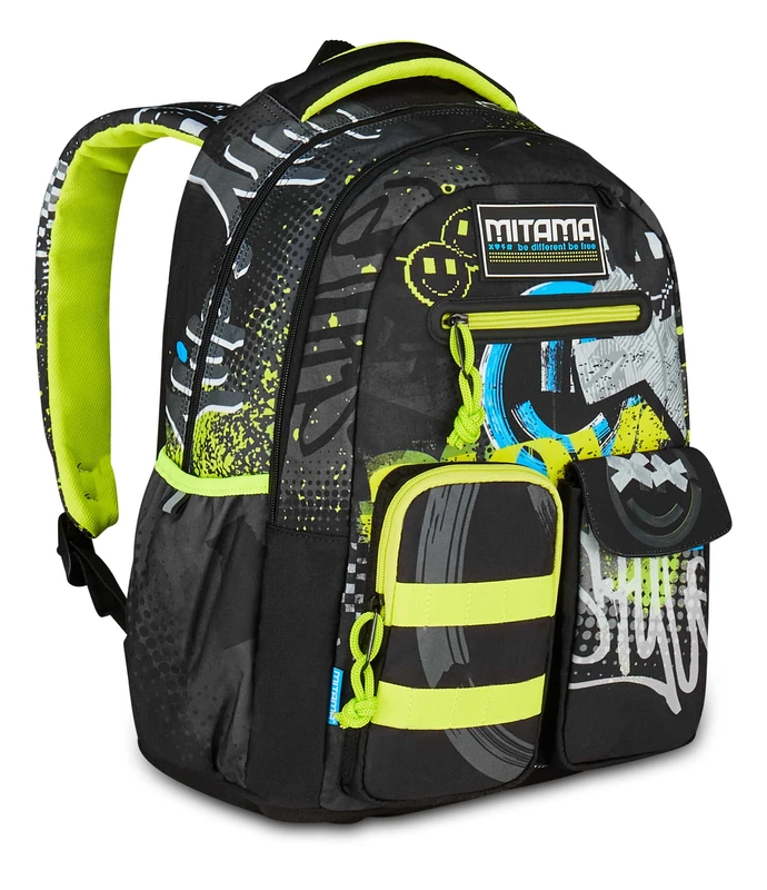 SJ Seven Mitama New Plus URBANSMILE Backpack, Black, 30L Elementary School Backpack, Super Capacity, Ergonomic, Robust, for Children, blue, Taglia unica, Casual