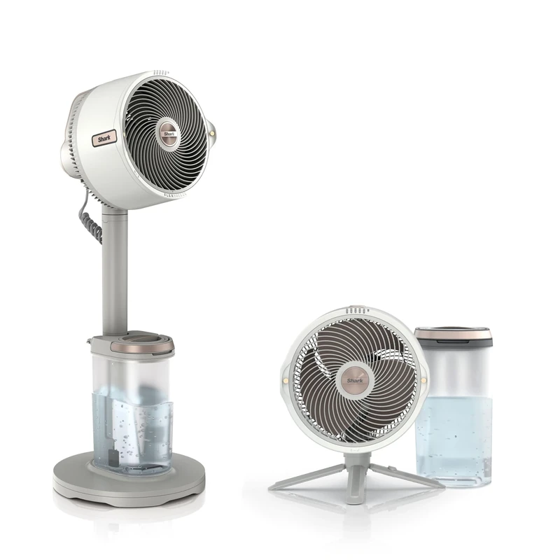 Shark FlexBreeze Pro Mist Cordless Indoor & Outdoor Fan with Outdoor Misting System, Up to 20m Reach, 24hr Runtime, Pedestal & Table Fan, 5 Speeds, Quiet, Remote Control, Dove FA300WHUK
