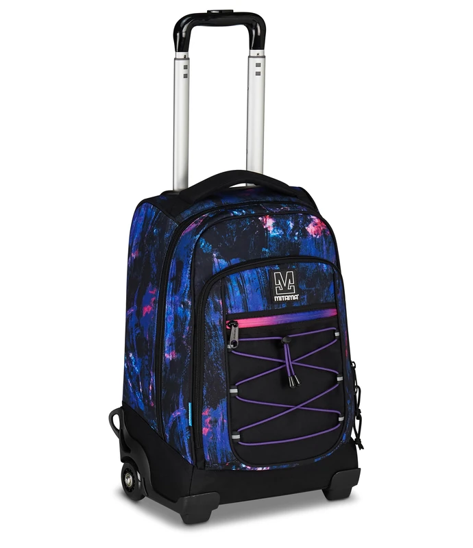 Mitama BDBF Purple Blue School Trolley with Concealed Shoulder Straps and Shoulder Straps