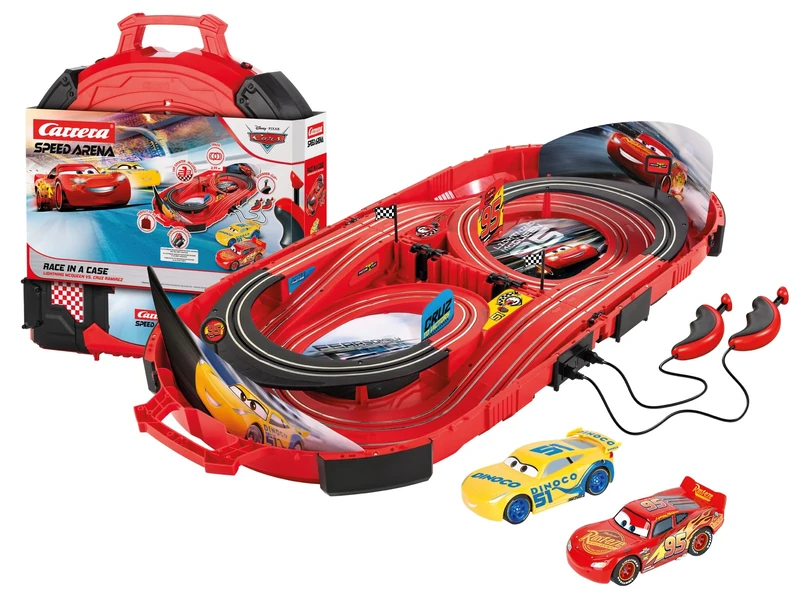 Carrera Speed Arena Race Case: Disney Pixar Cars, 2.77 Metres, With Lightning McQueen & Dinoco Cruz, Suitable From 3 Years+