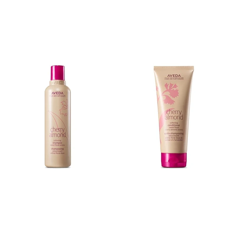 Aveda Cherry Almond Softening Shampoo & Conditioner Duo for Normal to Dry Hair | with Coconut Oil & Shea Butter | Silicone Free | for All Hair Types