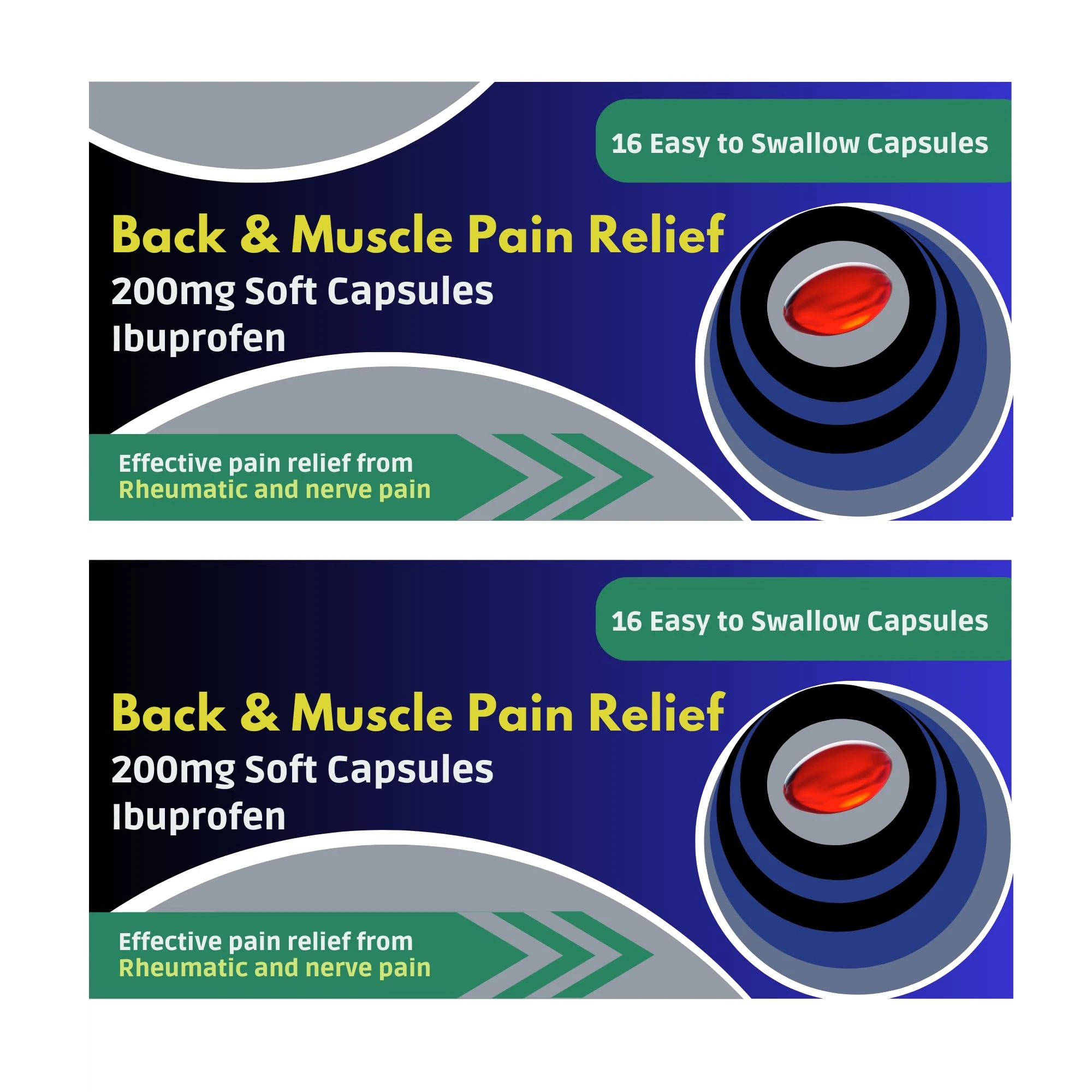 Joint and Muscular Pain Relief | 200 mg Soft Capsules | Helps Ease Muscle, Rheumatic, Joint and Back Pain Relief, Reduce Inflammation, Swelling & Stiffness - 2 Pack