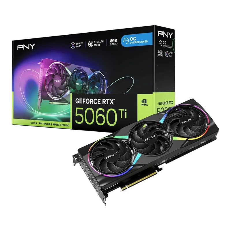 PNY GEFORCE RTX™ 5060 Ti 8GB ARGB Overclocked Triple Fan DLSS 4