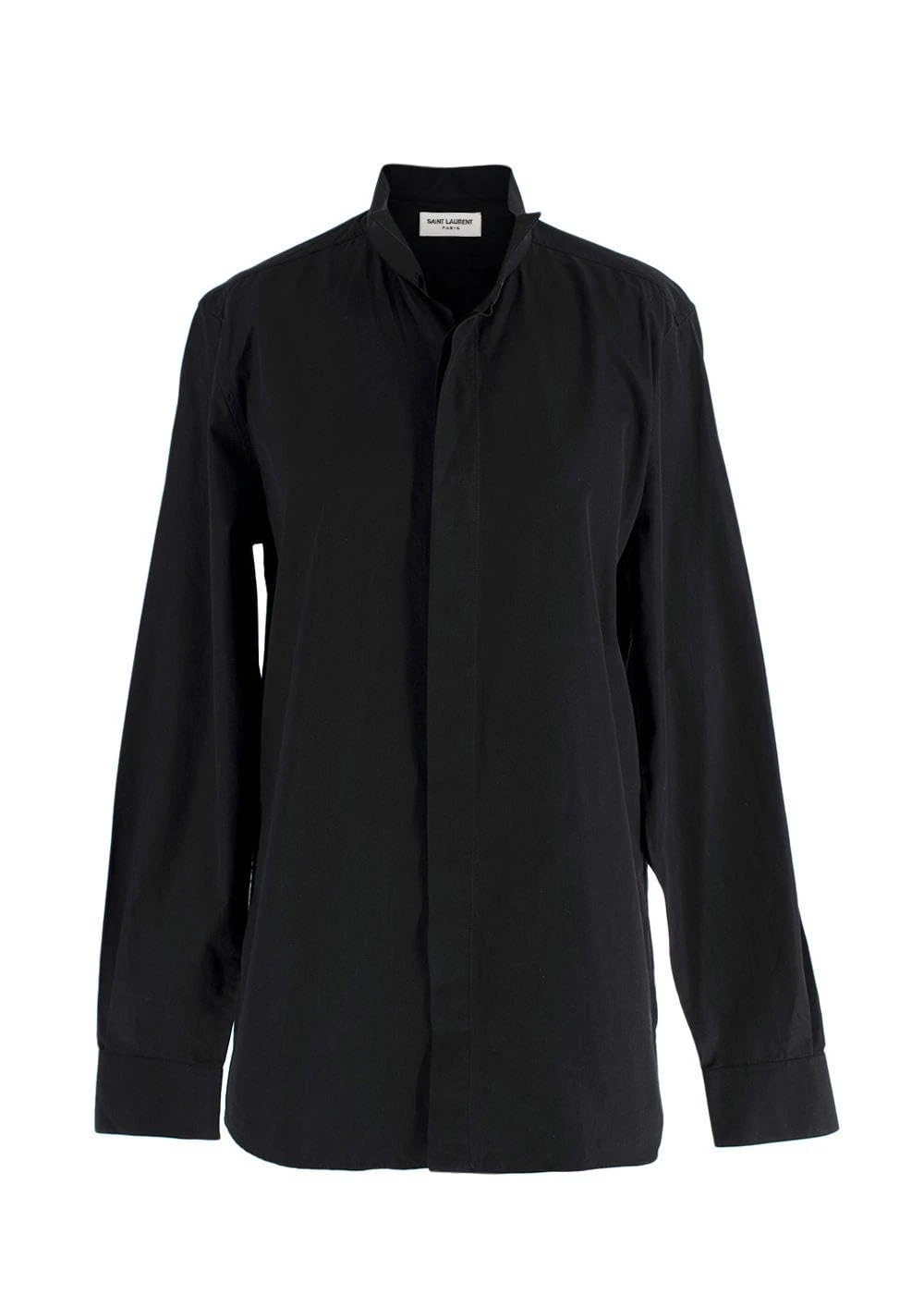 Saint Laurent Pre-Loved Men's Black Cotton Long-Sleeve Shirt