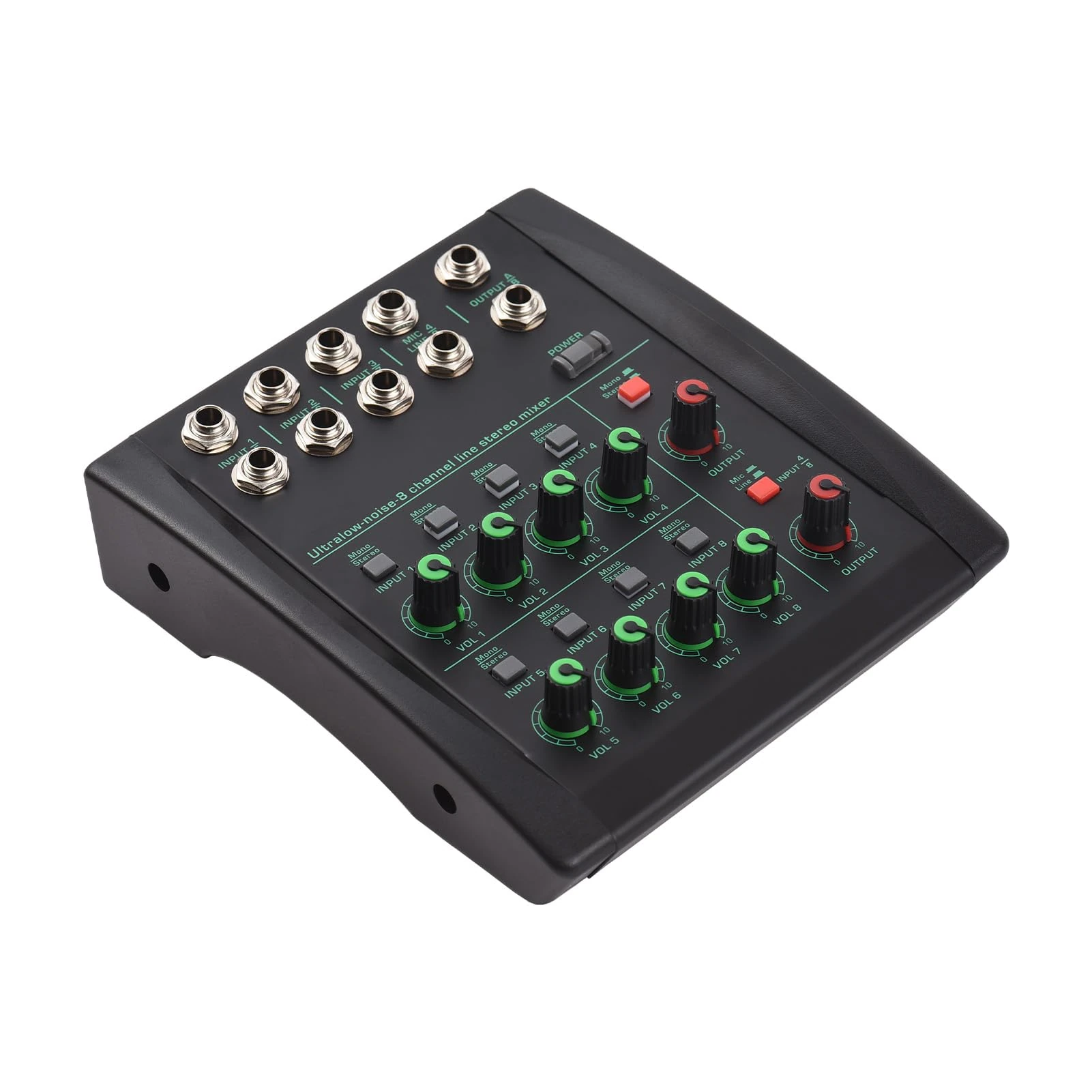 Tissting 8 Channel Professional Audio Mixer Console Sound Board, Professional Mixing Console Type C Power Supply 6.35mm Connectors Supports Various Devices