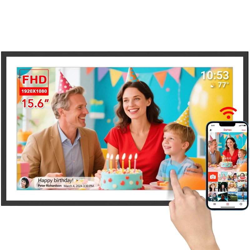 dxmart Frameo 15.6" HD Touch Photo Frame - 32GB WiFi, Wall/Desk