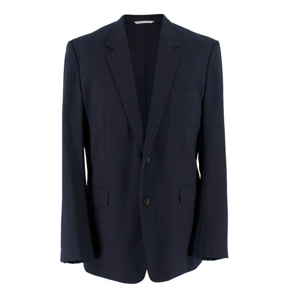 Dior Pre-Loved Men's Navy Wool-Blend Single Breasted Blazer
