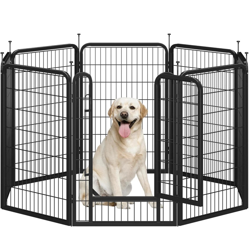 Yaheetech Dog Pen 100cm 8 Panels Suitable for Medium and Large Dogs Heavy Duty Puppy Playpen Pet Exercise Fence for Indoor/Outdoor