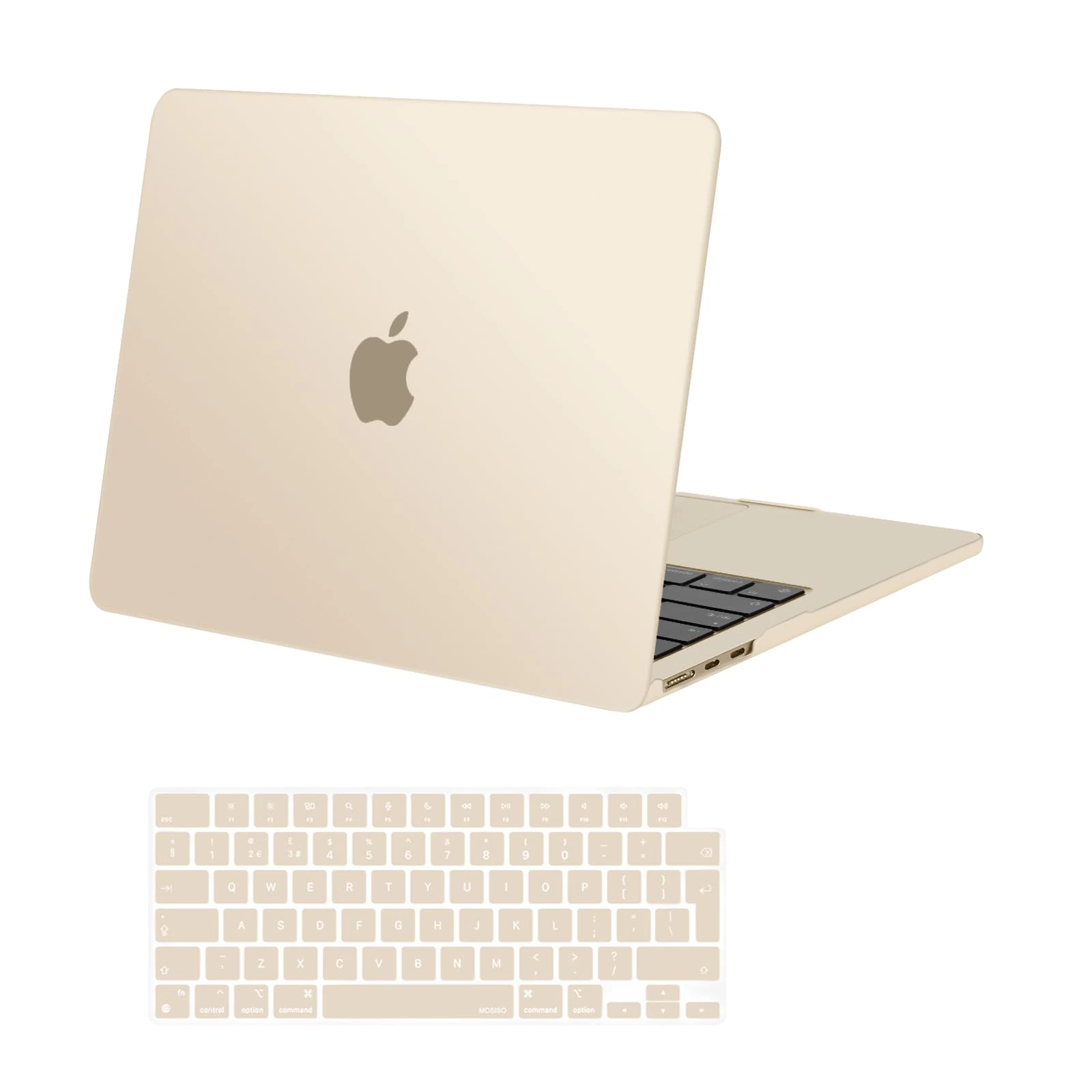 MOSISO Compatible with MacBook Air 13 inch Case M4 M3 M2 2025 2024 2023 2022 A3240 A3113 A2681 Touch ID, Hard Shell Cover for MacBook Air 13.6 inch Case with Keyboard Cover Skin, Starlight