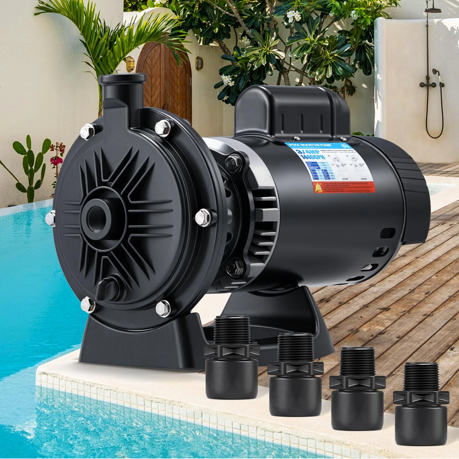 Mxmoonant Pool Booster Pump, 3/4 HP PB4-60 Swimming Pool Booster Pump 115V/230V Dual Voltage for Pressure Side Pool Cleaners