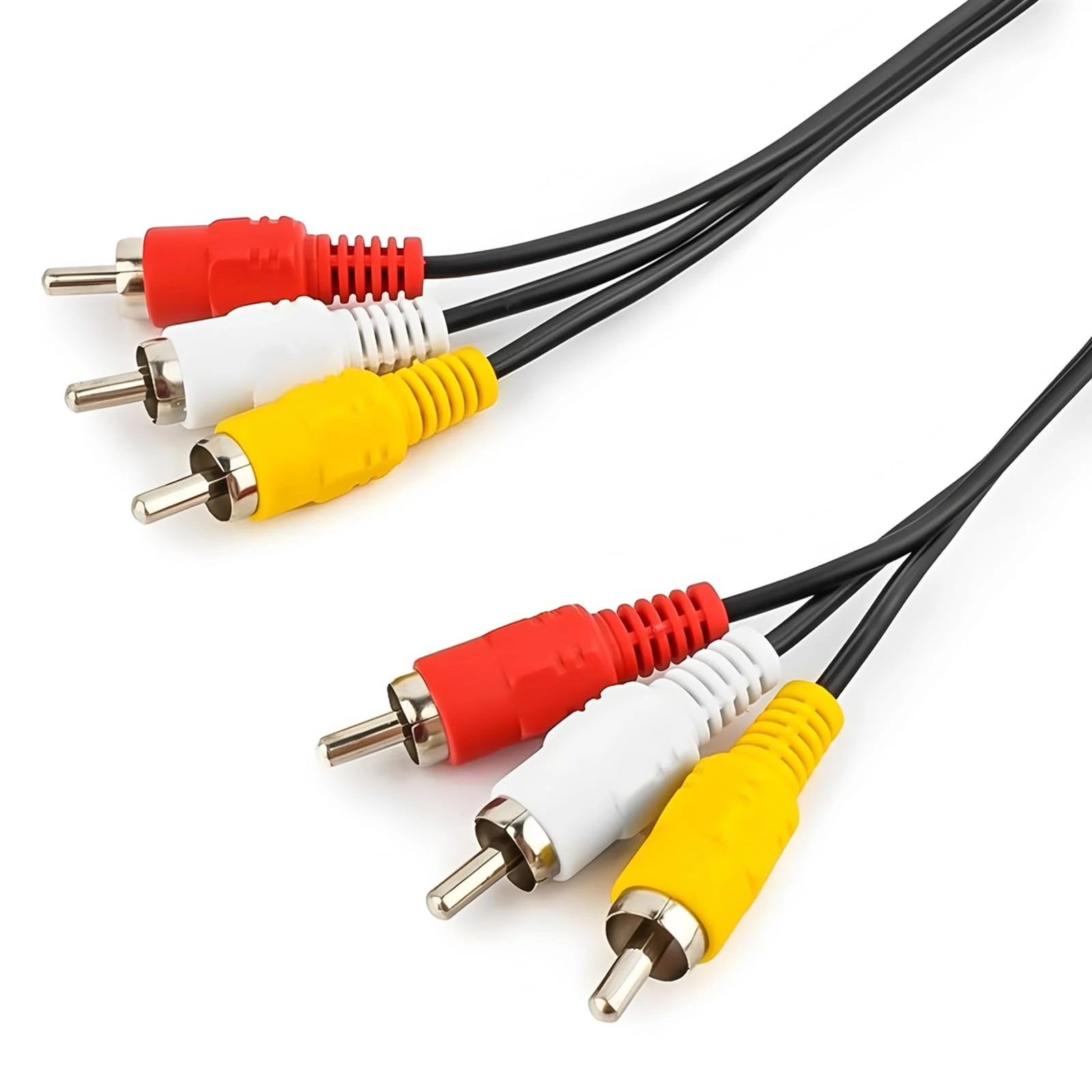 DAJING 3 xRCA Composite Cable 1m - 75-Ohm AV Male-to-Male (Yellow/Red/White) for TV/DVD/Home Theater