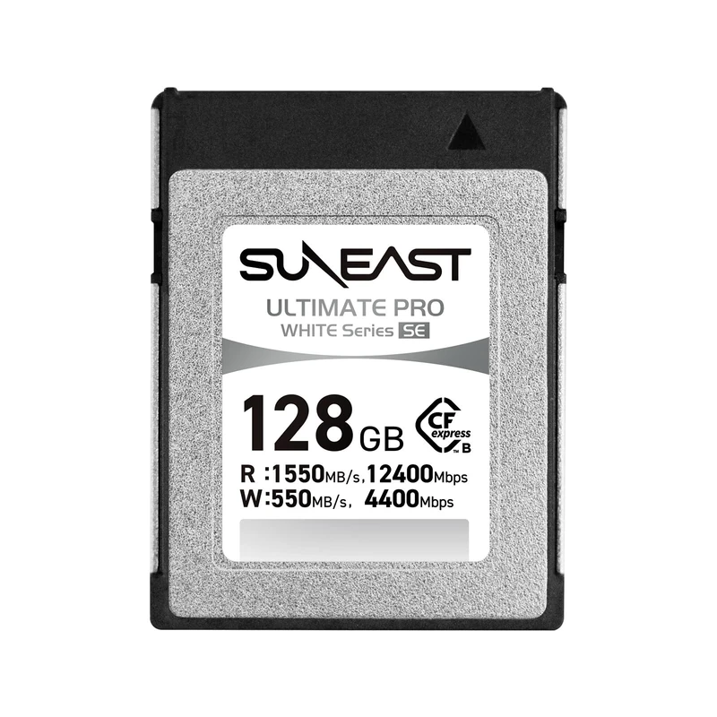 SUNEAST (Japan) ULTIMATE PRO WHITE Series SE 128GB Cfexpress Type B Memory Card Read: 1550MB/s Write: 550MB/s with TLC NAND
