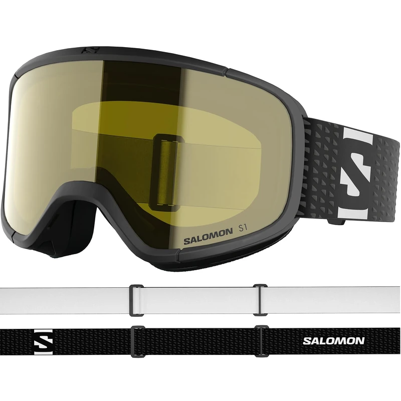 Salomon AKSIUM 2.0 ACCESS Goggles for Kids, Anti-Fog Ski Goggles for Trail Running and Outdoor Sports, Black/F.Yellow