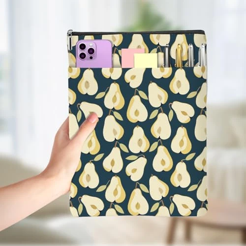 Pears Book Lovers Gifts, Book Sleeve, Books Bag for Paperbacks with Zipper Front Pocket Bookish Accessories Pears Gifts for Women Doctor Birthday Friendship