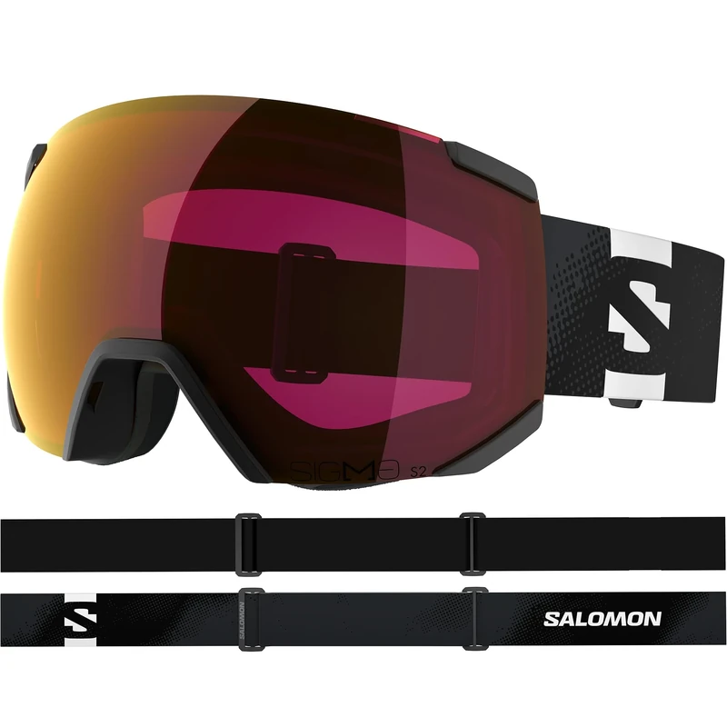 Salomon RADIUM SIGMA Goggles, Unisex Anti-Fog Ski Goggles for Trail Running and Mountain Adventures, Black/PR