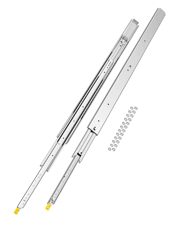 VEVOR 1 Pair Full Extension Drawer Slides 18 20 22 28 30 32 36 38 40 44 48 52 56 60 in, 500 lbs Load Capacity Locking Drawer Slides, Ball Bearing with Lock Side Mount Drawer Slide Rail - Image 1