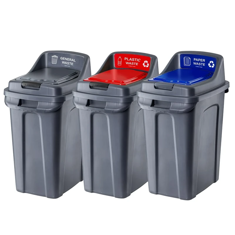 Blake & White Purely Kind 70ltr Closed Bin Set of 3