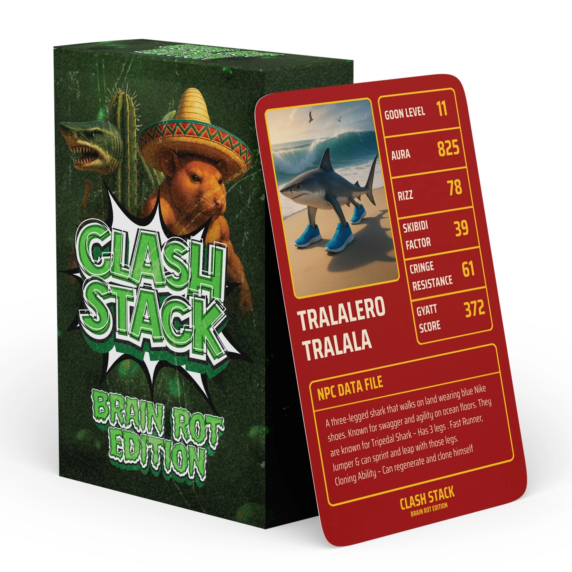 Apprintable Clash Stack Playing Cards - Italian Brainrot Card Game for Kids and Adults, Italian Brainrot Cards - Fun Board Games, Card Games for Family Entertainment