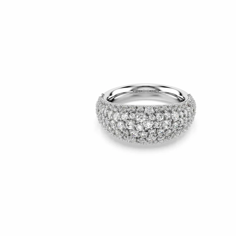 Swarovski Sublima ring White, Rhodium plated