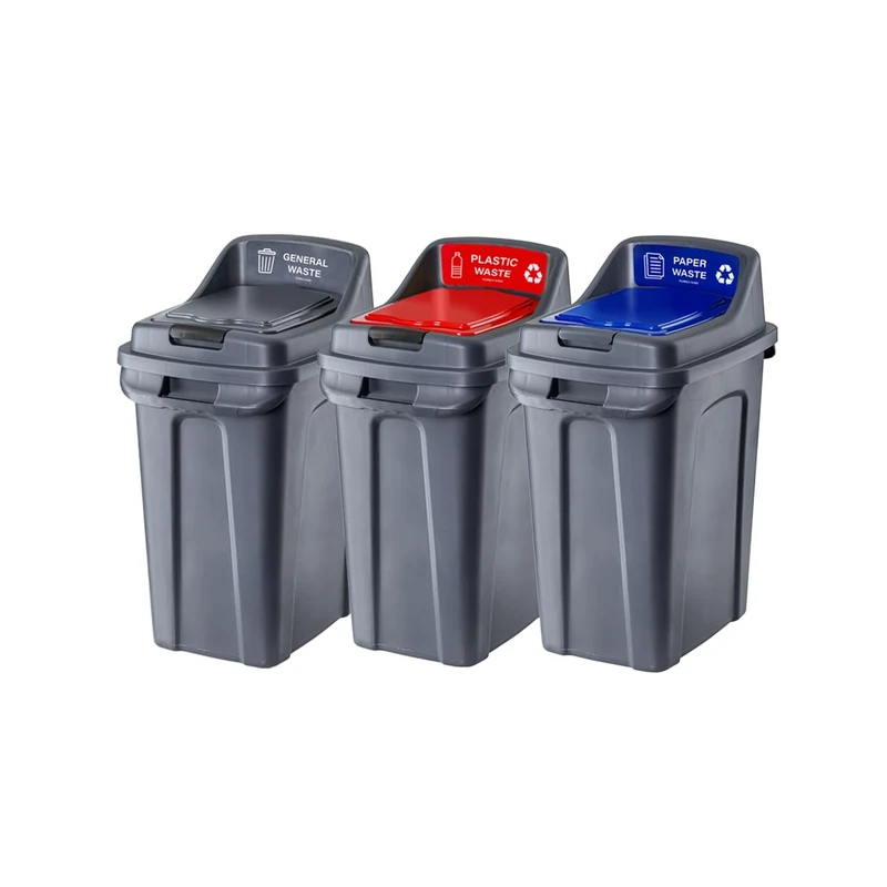 Blake & White Purely Kind 50ltr Closed Bin Set of 3