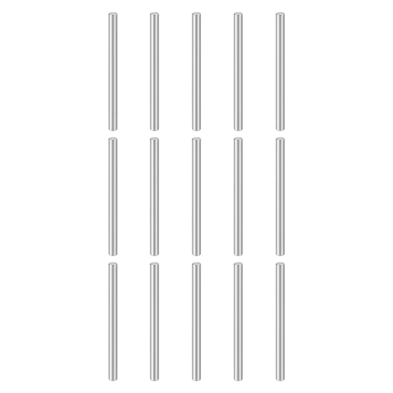 sourcing map 15pcs Dowel Pins M4(4mm) x 60mm 304 Stainless Steel Cylindrical Shelf Support Peg Pin Rod Fasten Elements for Metal Devices Wood Furniture DIY Installation, Silver