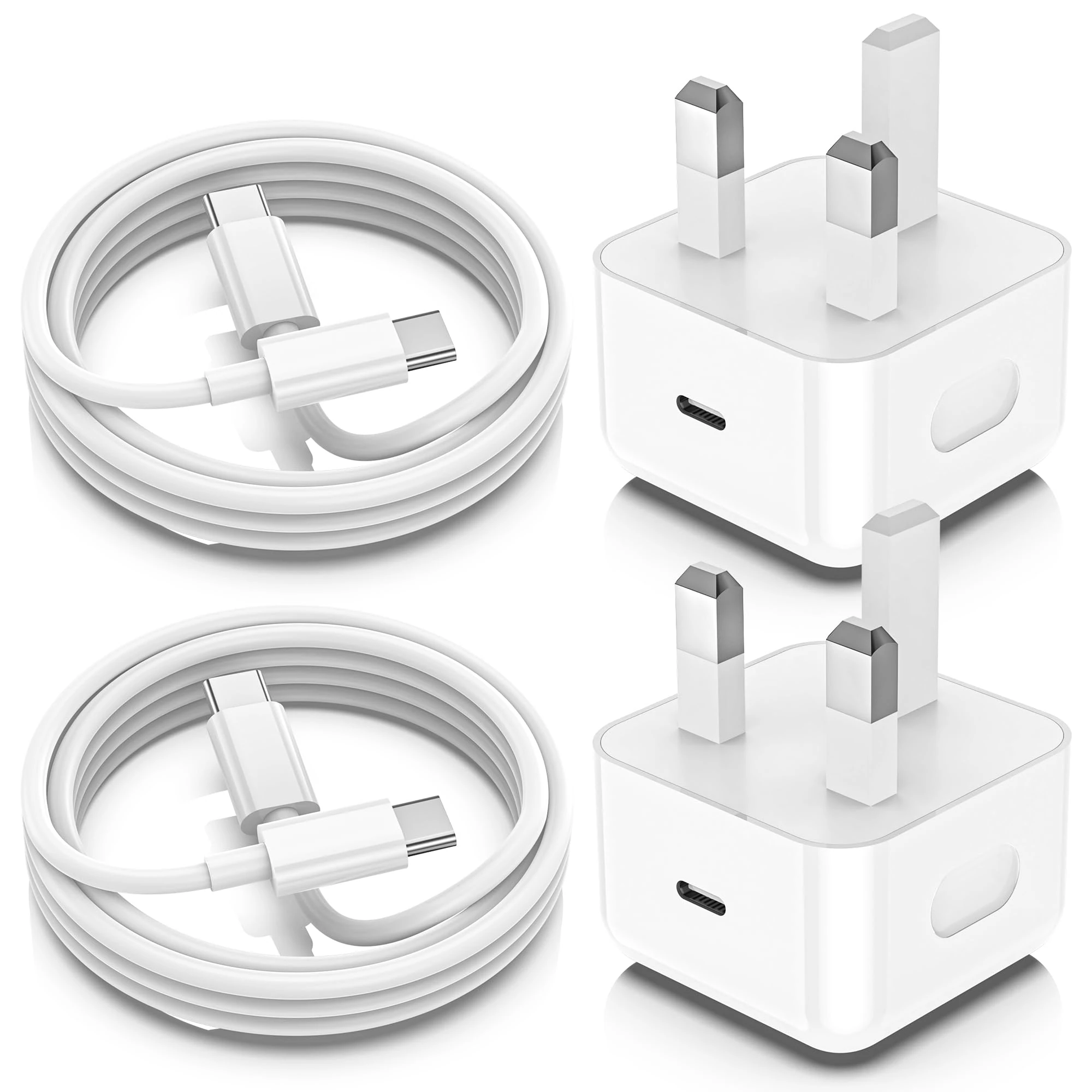 iPhone 16 Charger Cable and Plug, 2 Pack PD20W USB C Fast Charger Plug with 2M usb c to usb c Cable for iPhone 16/iPhone 15/16 Plus/16 Pro/16 Pro Max/15 Plus/15 Pro/15 Pro Max