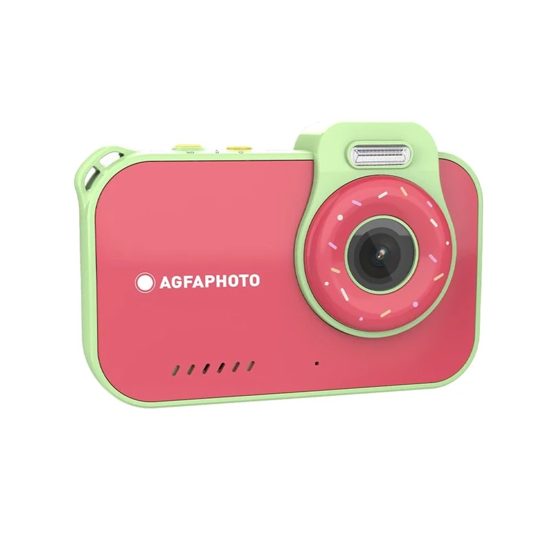 AgfaPhoto Realikids Cam Waterproof 2 – Appareil Photo Enfant Étanche 12MP, Vidéo HD, Mode Selfie, Filtres et Cadres, Jeux Intégrés, Batterie Lithium - Rouge